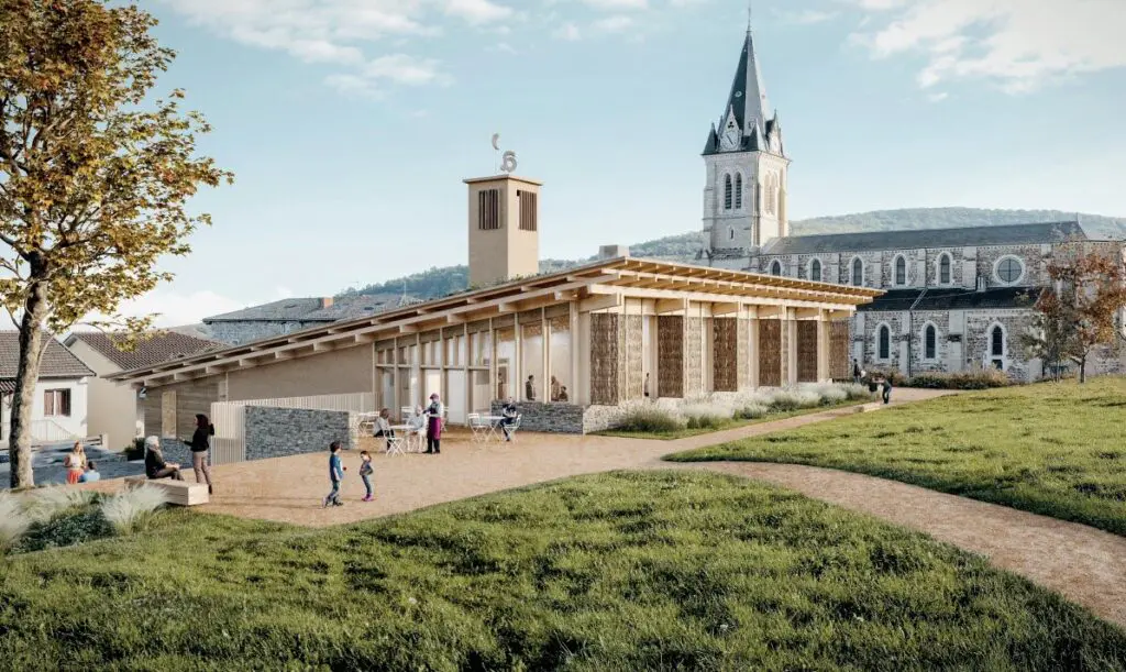Construction de la Médiathèque Bernard Pivot à Quincié-en-Beaujolais